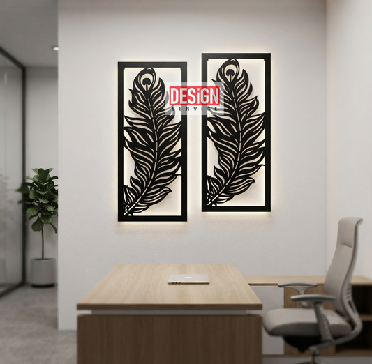 Peacock Feather Laser Cutting Design