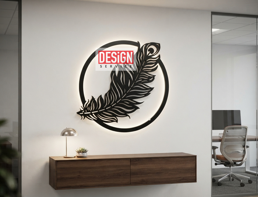 Peacock Feather Laser Cutting Design