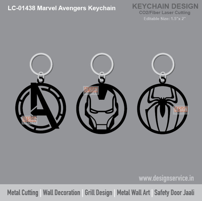 Marvel Avengers Keychain Laser Cutting Design