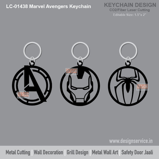 Marvel Avengers Keychain Laser Cutting Design