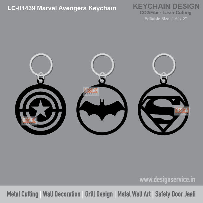 Marvel Avengers Keychain Laser Cutting Design