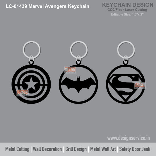 Marvel Avengers Keychain Laser Cutting Design