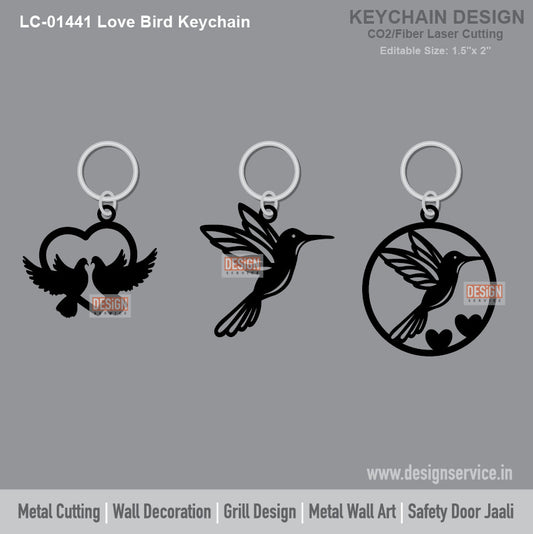 Love Bird Keychain Laser Cutting Design
