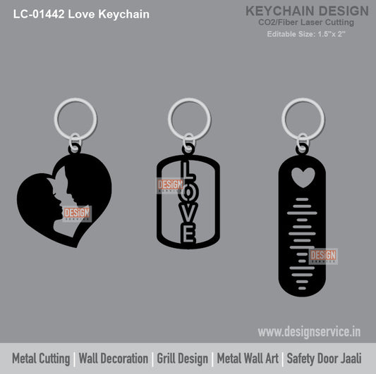 Love Keychain Laser Cutting Design