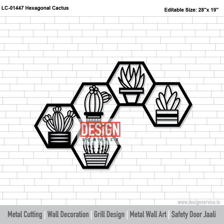 Hexagonal Cactus Laser Cutting Design
