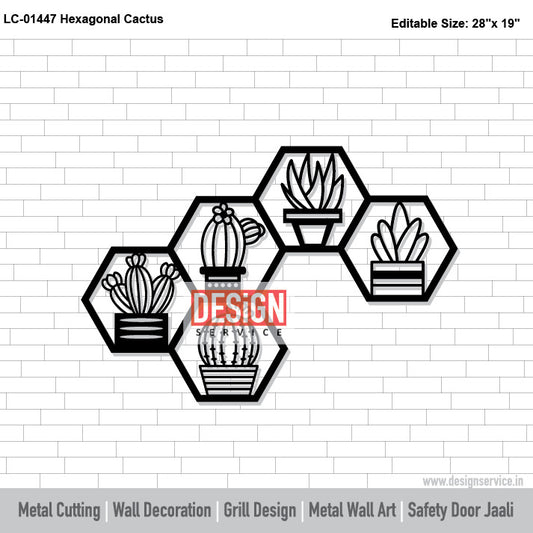 Hexagonal Cactus Laser Cutting Design