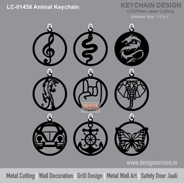 Animal Keychain Laser Cutting Design