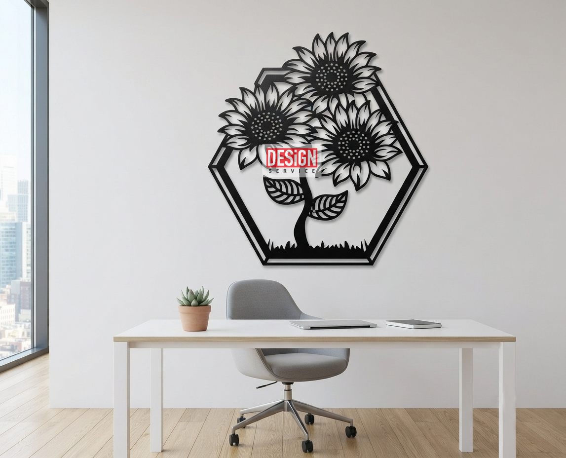 Laser Cutting Design Sun Flower