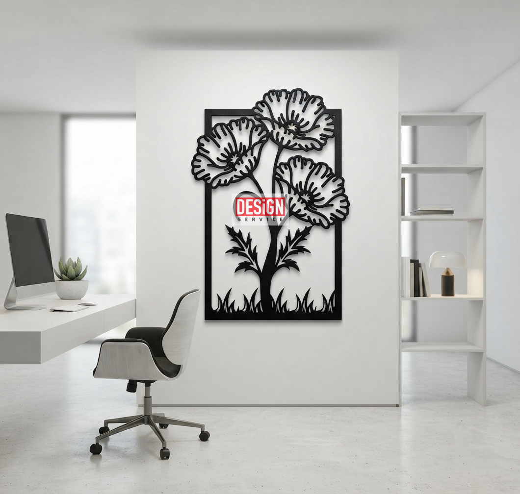 Laser Cutting Design Common Poppy Flower