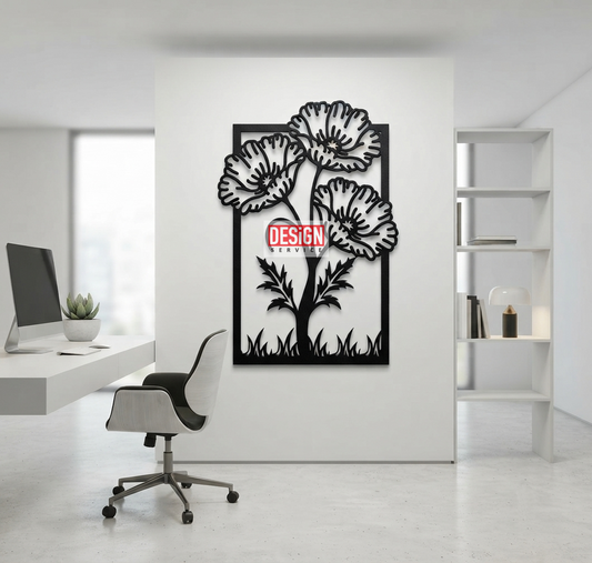 Laser Cutting Design Common Poppy Flower
