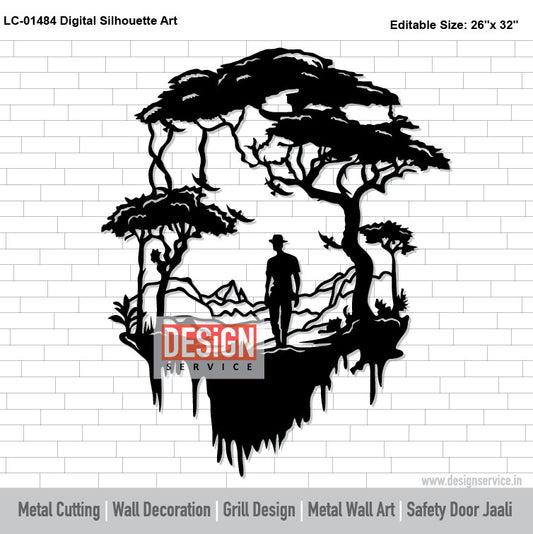 Digital Silhouette Art Laser Cutting Design