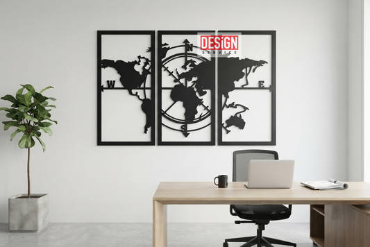 World Map Laser Cutting Design