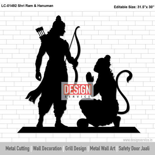 Shri Ram & Hanuman Laser Cutting Design