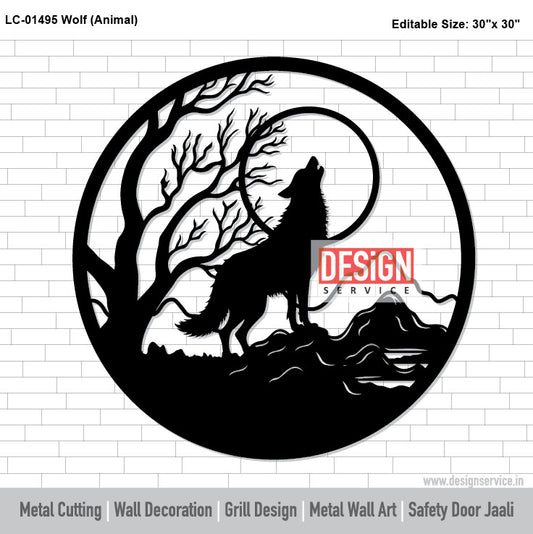 Wolf (Animal) Laser Cutting Design
