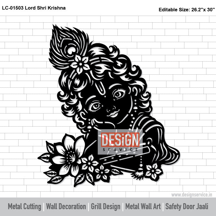Lord Shri Krishna Laser Cutting Design