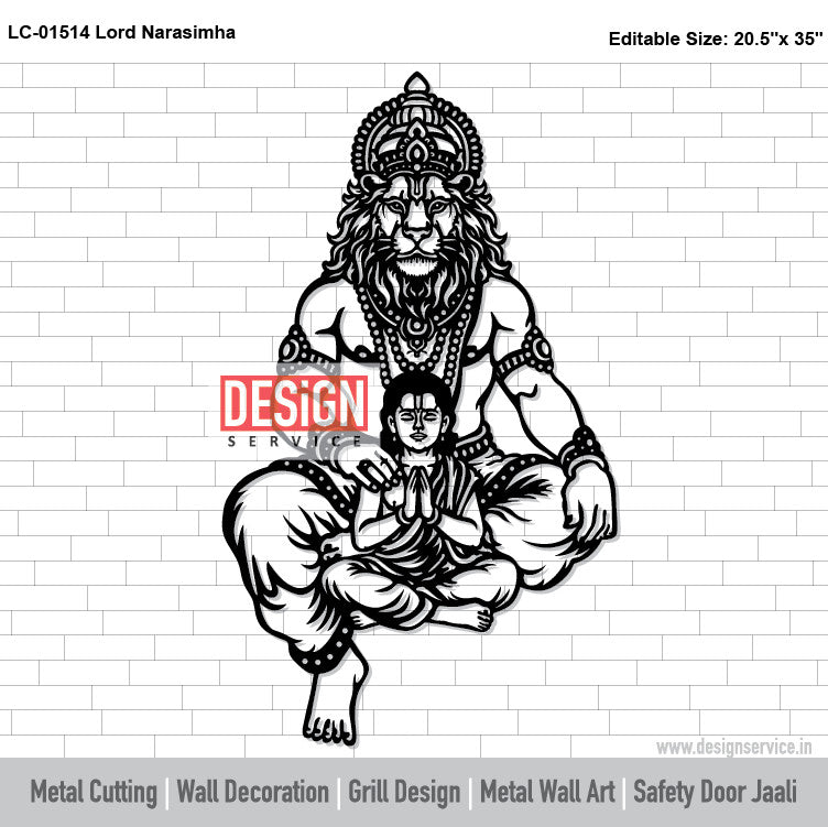 Lord Narasimha Laser Cutting Design