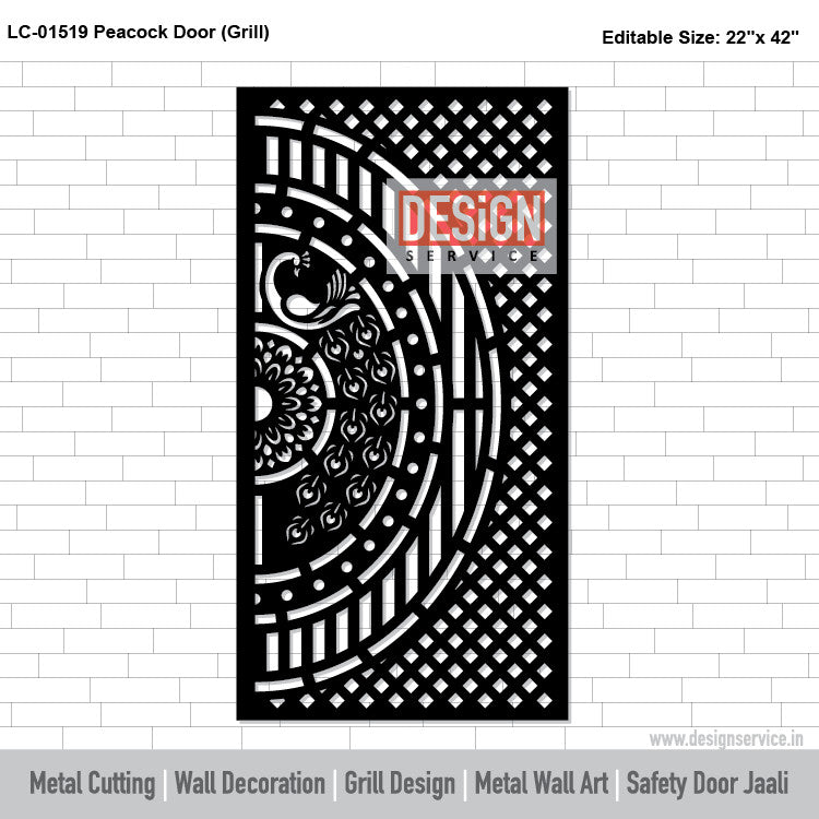 Peacock Door (Grill) Laser Cutting Design