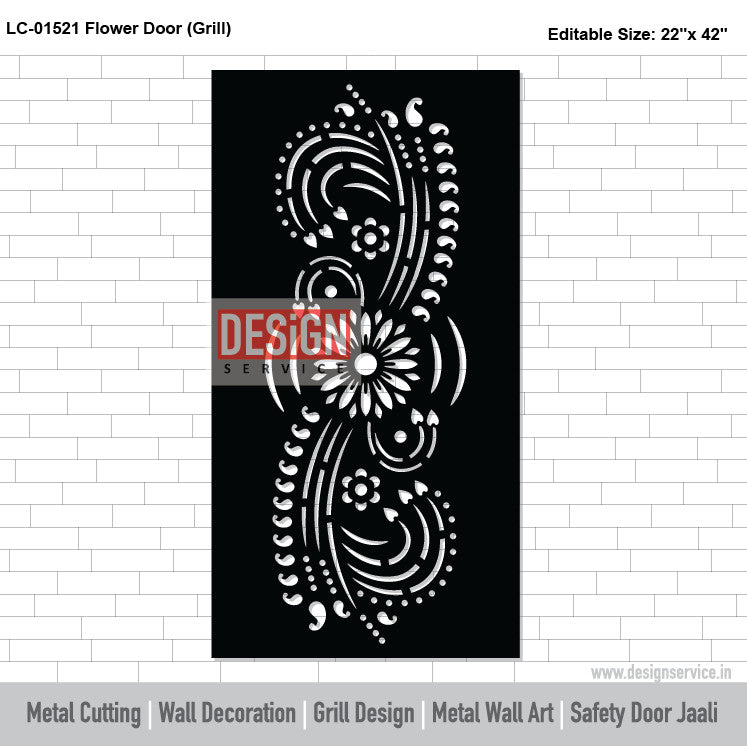 Flower Door (Grill) Laser Cutting Design