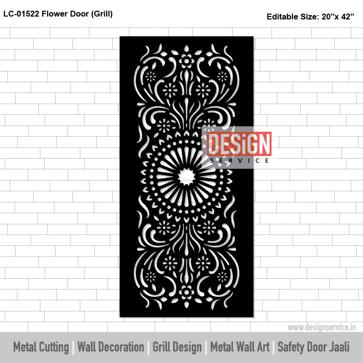 Flower Door (Grill) Laser Cutting Design