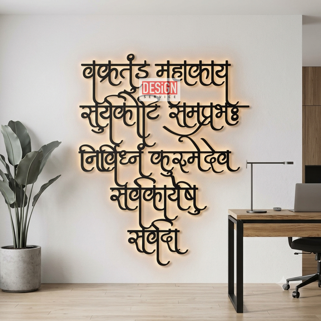 Ganesha Mantra Laser Cutting Design
