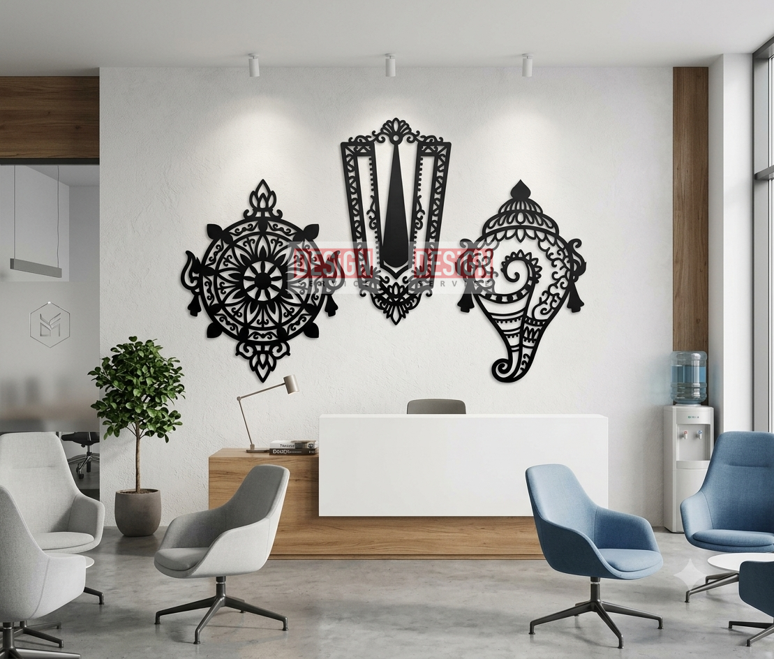 Laser Cutting Design Shankha Chakra Namam