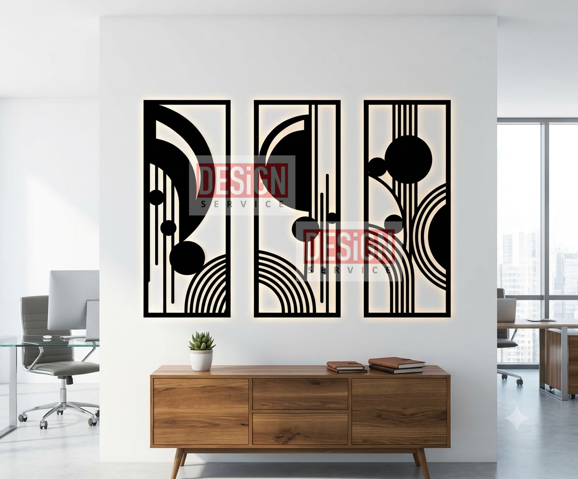 Laser Cutting Design Modern Geometric Frame