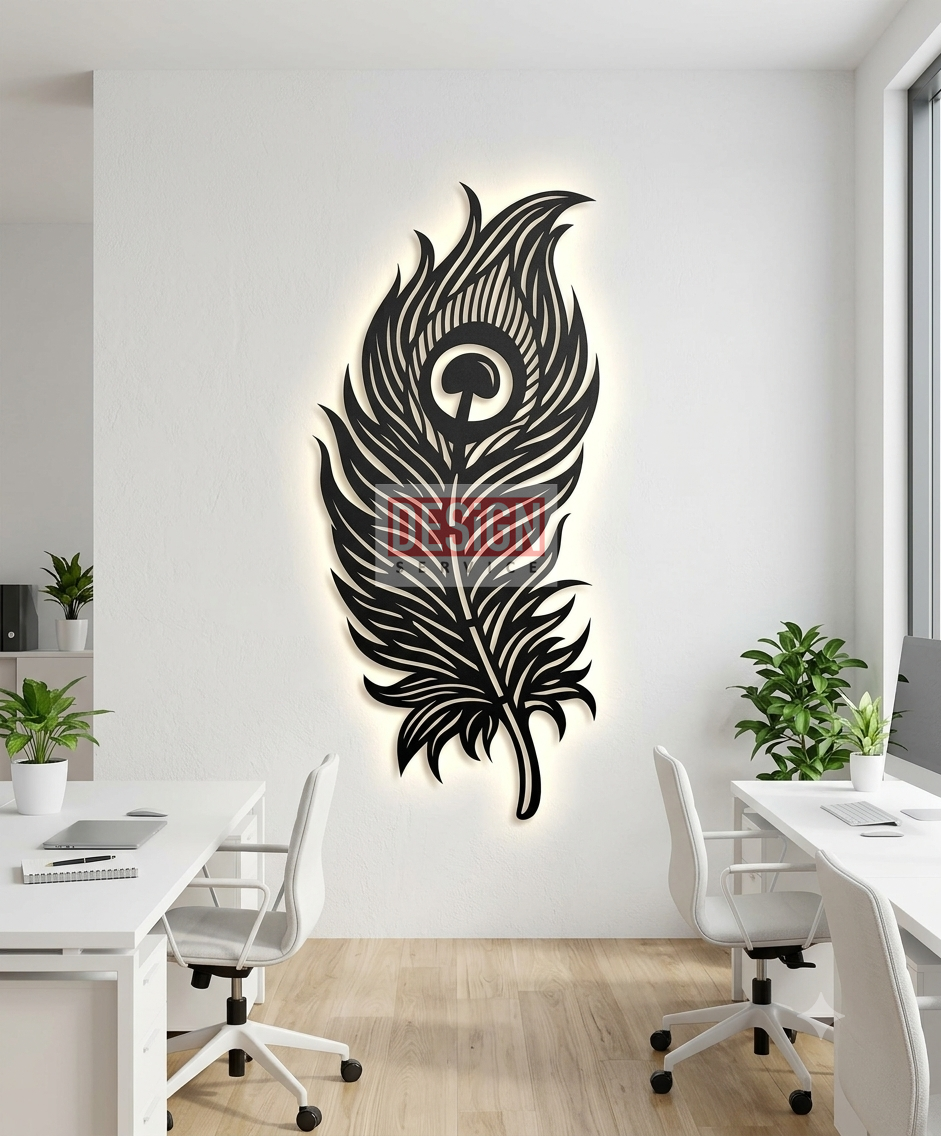 Laser Cutting Design Peacock Feather