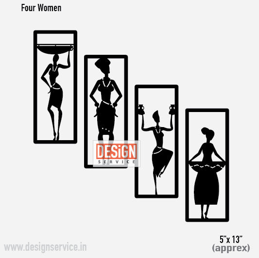 Laser Cutting Design Four Women
