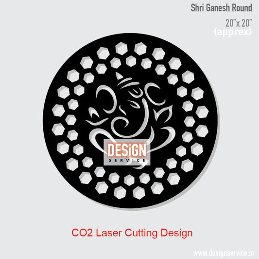 Shri Ganesh Round Laser Cutting Design