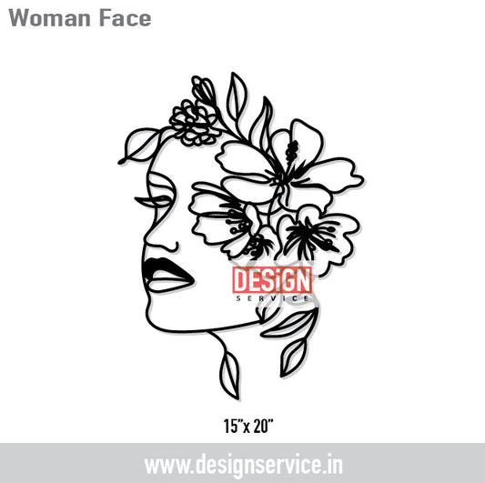 Woman Face Laser Cutting Design