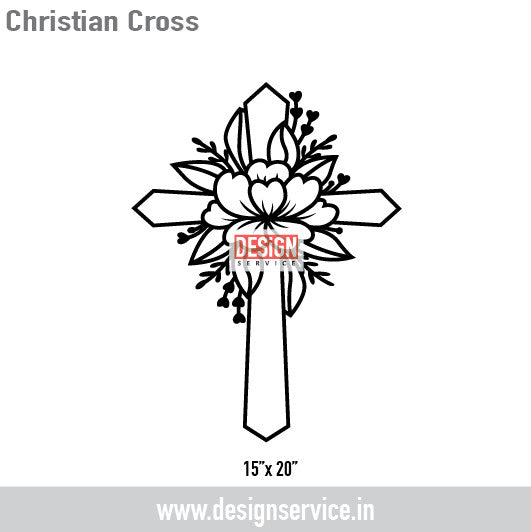 Christian Cross Laser Cutting Design