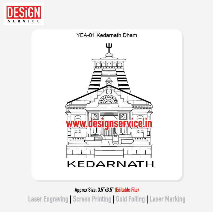 Engraving Designh Kedarnath Temple