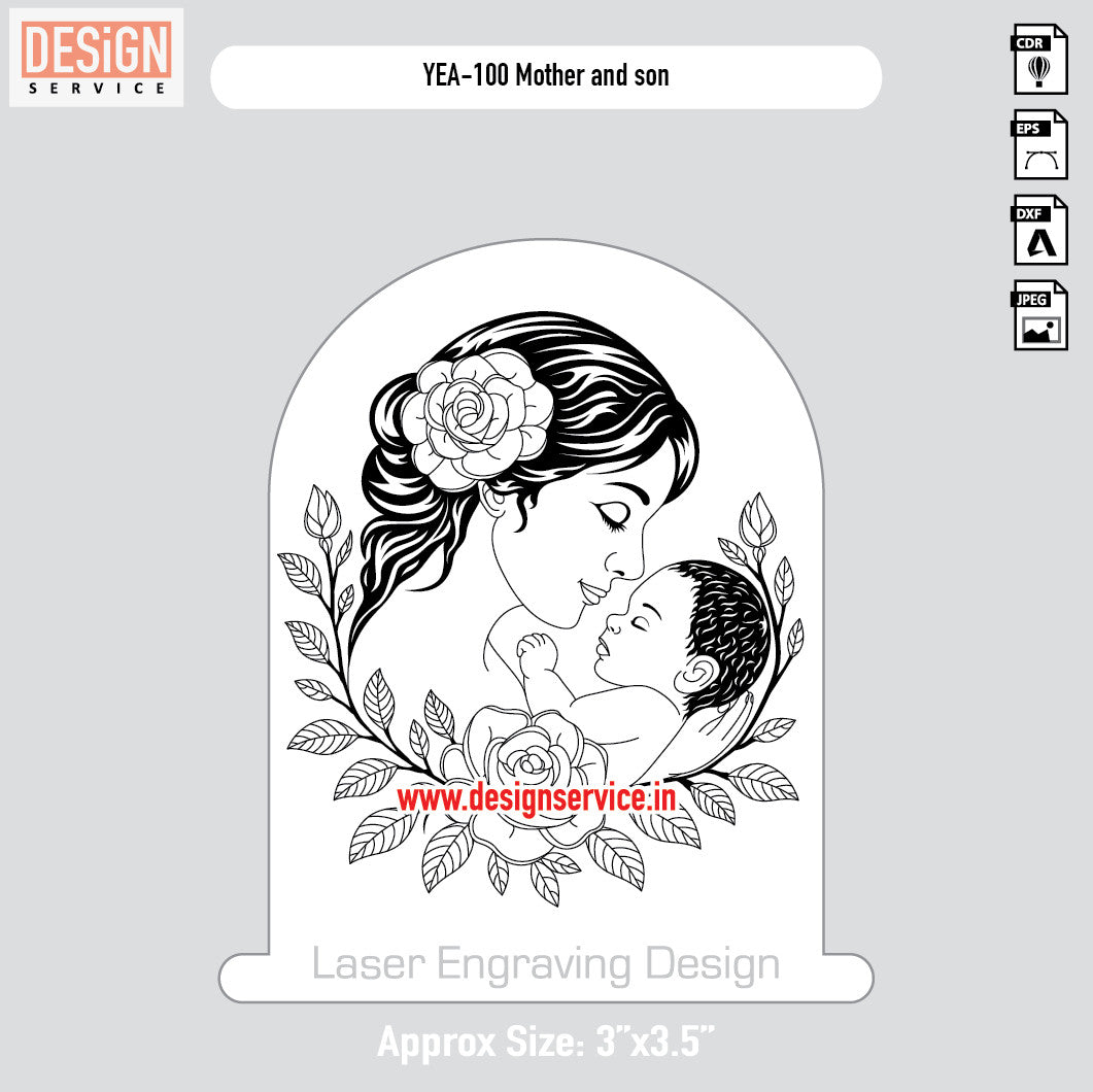 YEA-100 Mother and Son Engraving Design