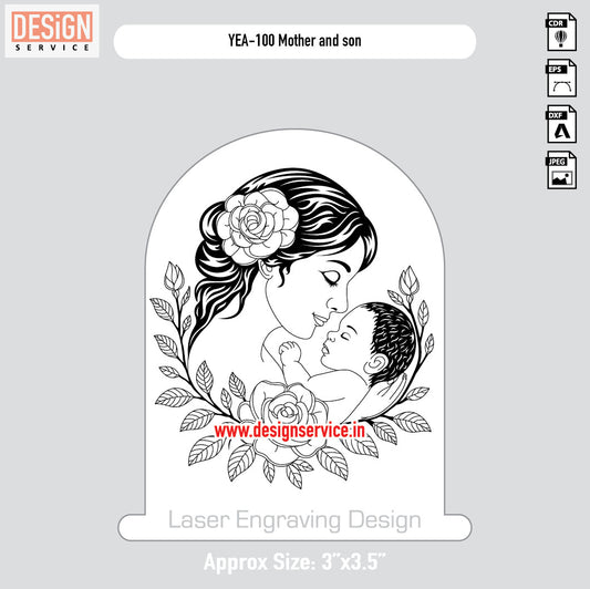 YEA-100 Mother and Son Engraving Design