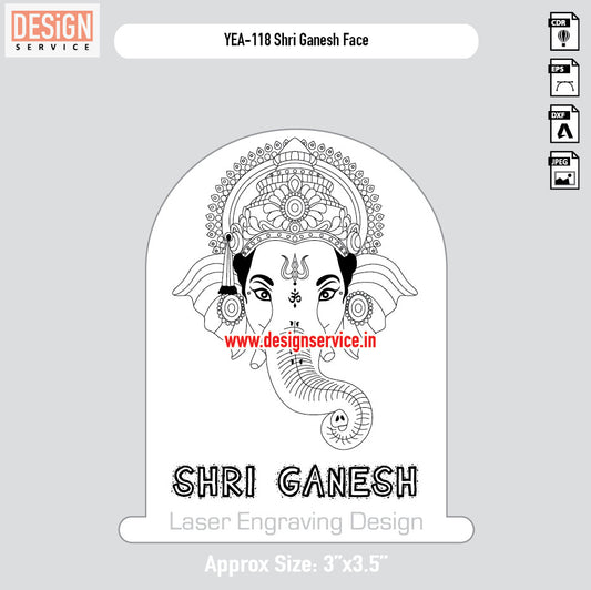 Shri Ganesh Face Engraving Design