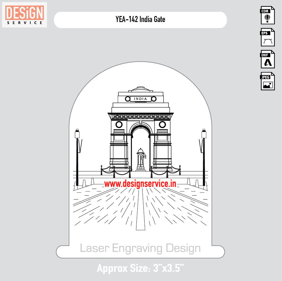 India Gate Engraving Design