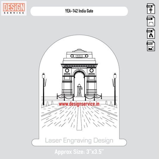 India Gate Engraving Design