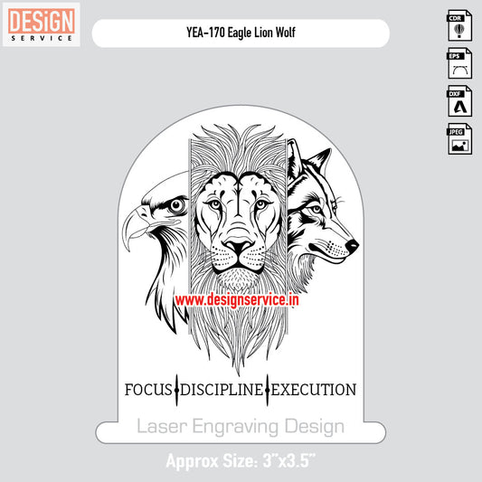 Eagle Lion Wolf Engraving Design