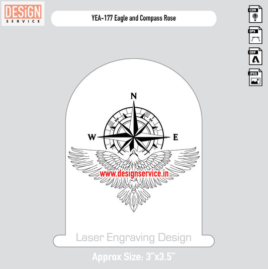 Eagle and Compass Rose Engraving Design