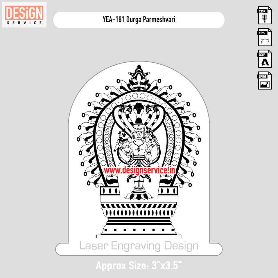 Durga Parmeshvari Engraving Design