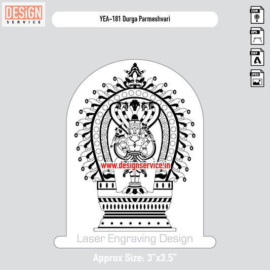 Durga Parmeshvari Engraving Design