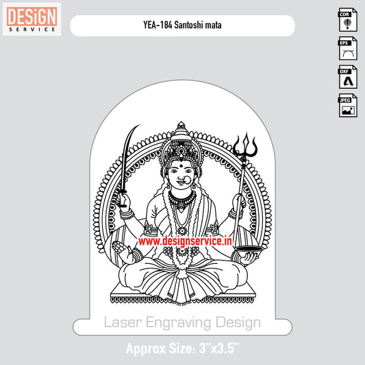 Santoshi Mata Engraving Design