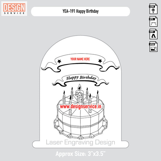 Happy Birthday Engraving Design