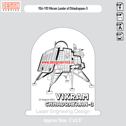 Vikram Lander of Chhadrayaan-3 Engraving Design