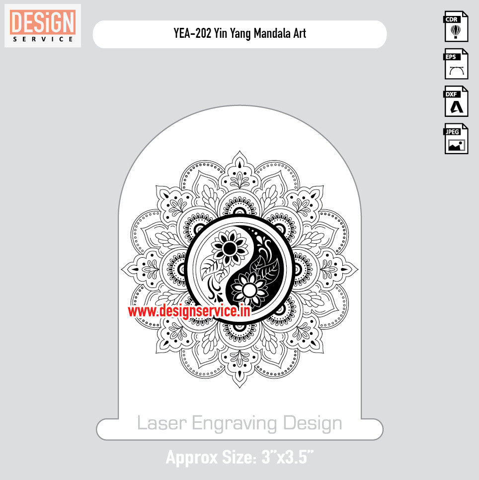 Yin Yang Mandala Art Engraving Design