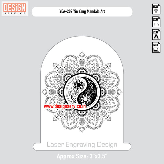 Yin Yang Mandala Art Engraving Design