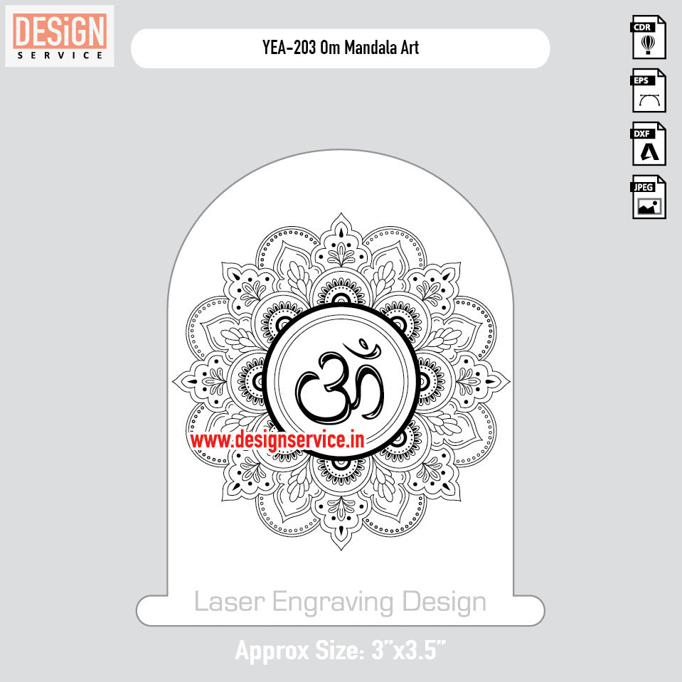 Om Mandala Art Engraving Design