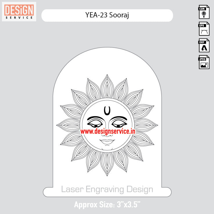 Engraving Designh Sooraj (Sun)
