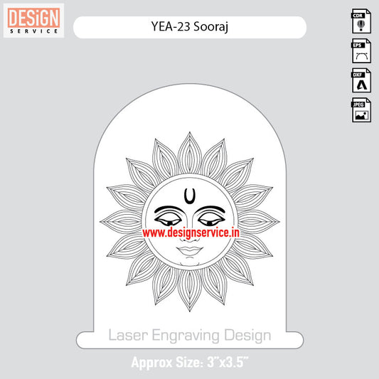 Engraving Designh Sooraj (Sun)