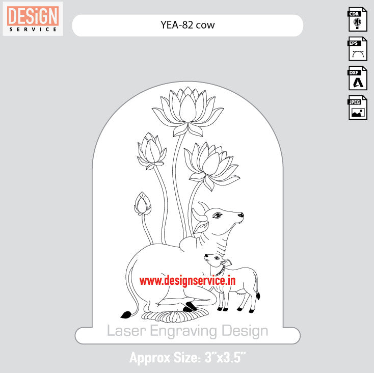 YEA-82 Cow Engraving Design